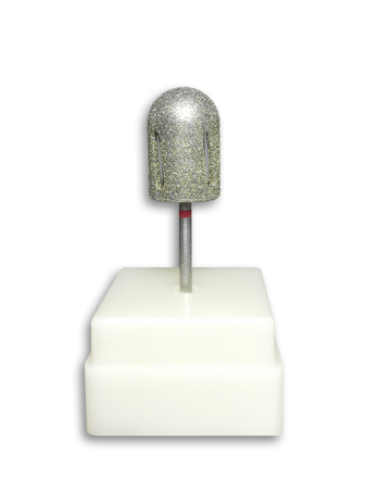 Фреза алмазная "ТВИСТЕР" цилиндр закругленный (торпеда) мягкий с подставкой 16 мм